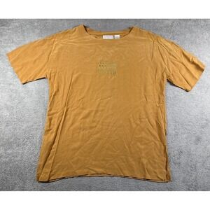 Vintage Levante Sport Women's 100% Silk Short Sleeve Flowy Shirt Mustard Small